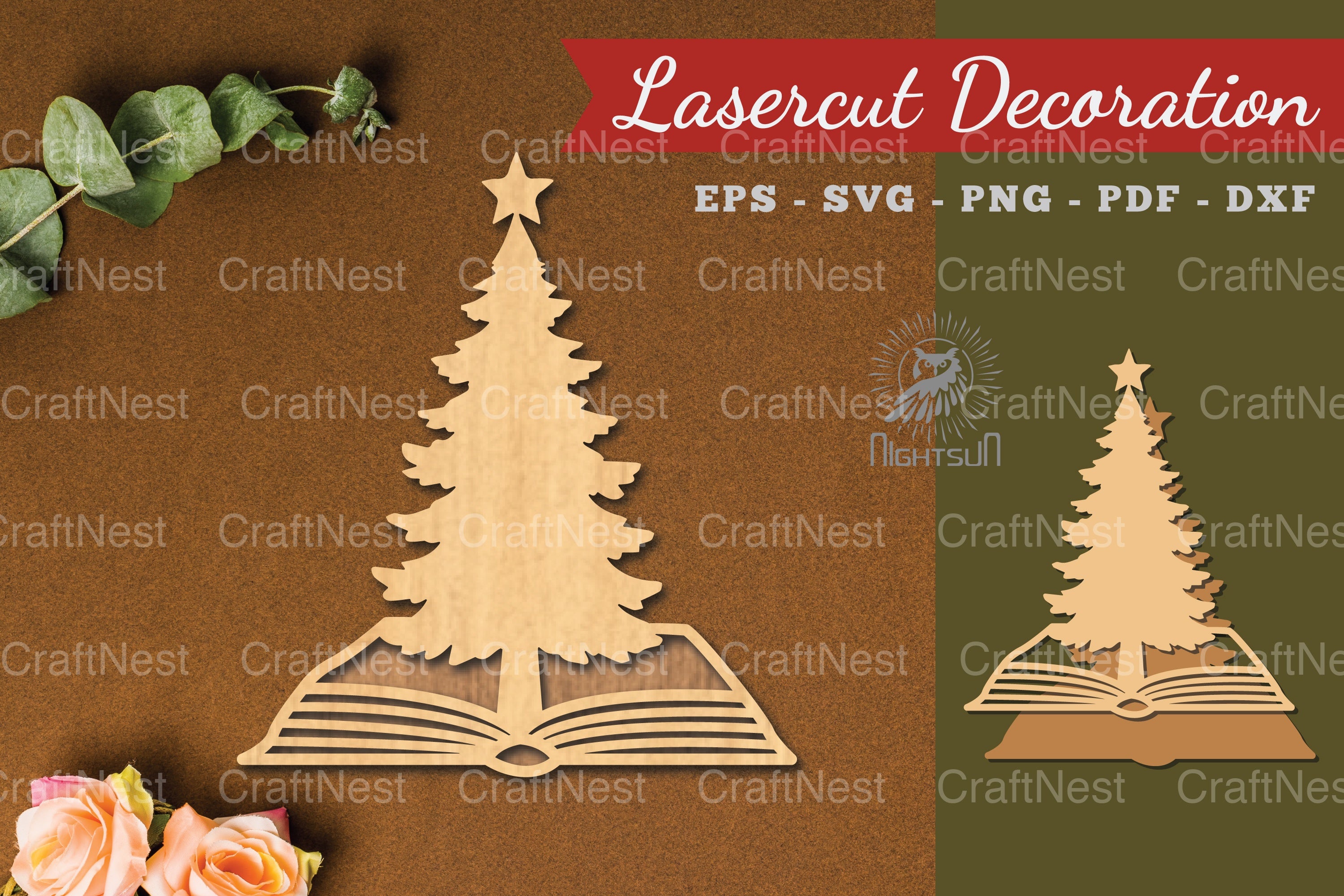 Tree in Book Laser Cut Decoration Clipart Bundle - CraftNest - Digital Crafting and Art