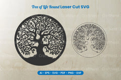 Tree of Life Round Laser Cut SVG Bundle - CraftNest - Digital Crafting and Art