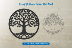 Tree of Life Round Laser Cut SVG Bundle - CraftNest - Digital Crafting and Art