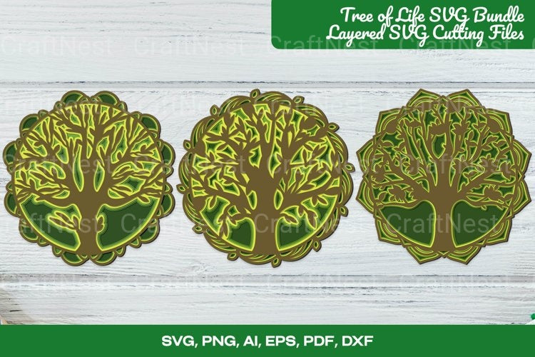 Tree of Life Layered SVG Bundle - CraftNest - Digital Crafting and Art