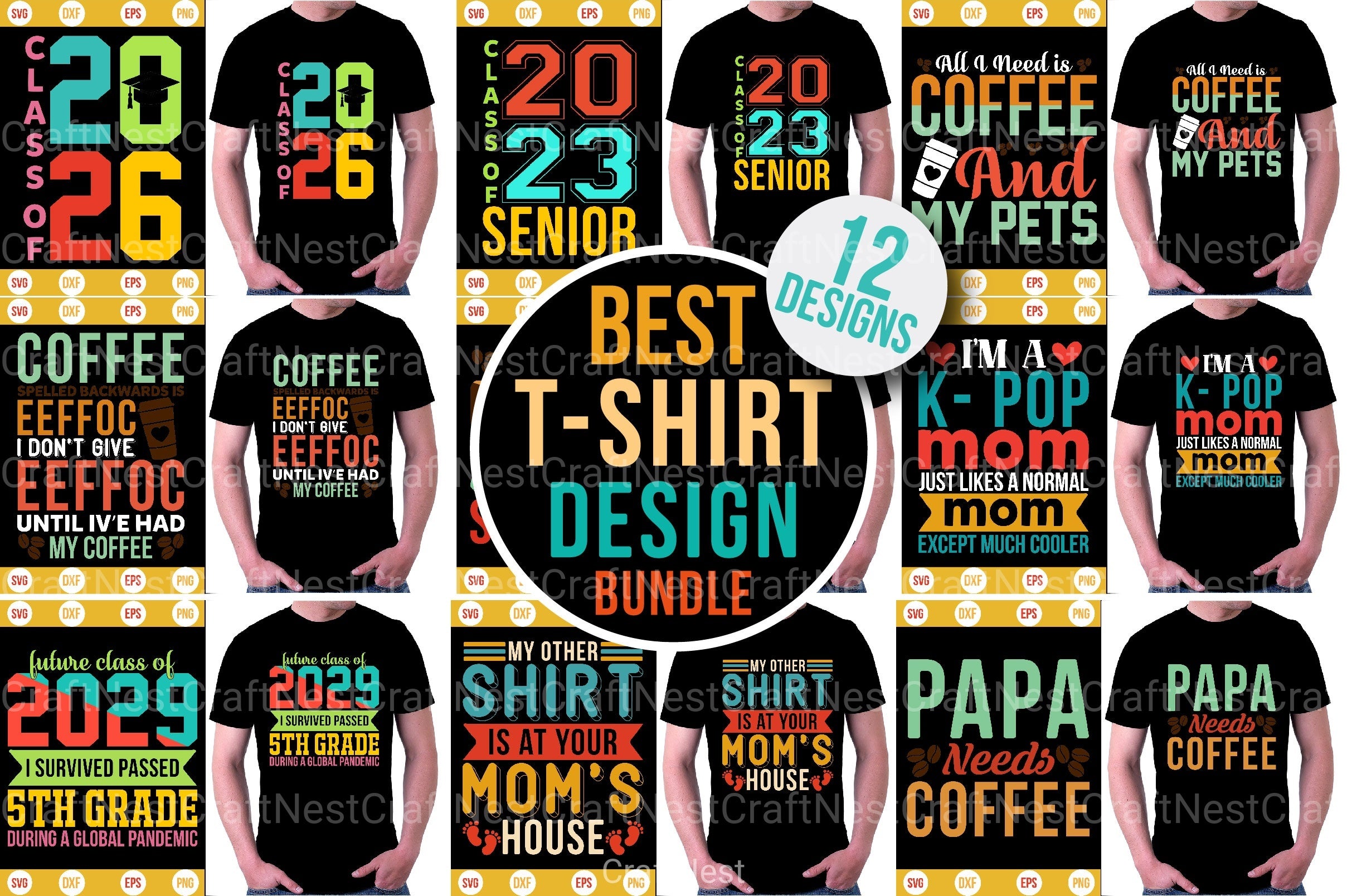 Trendy Pod Best T Shirt Design Bundle - CraftNest - Digital Crafting and Art