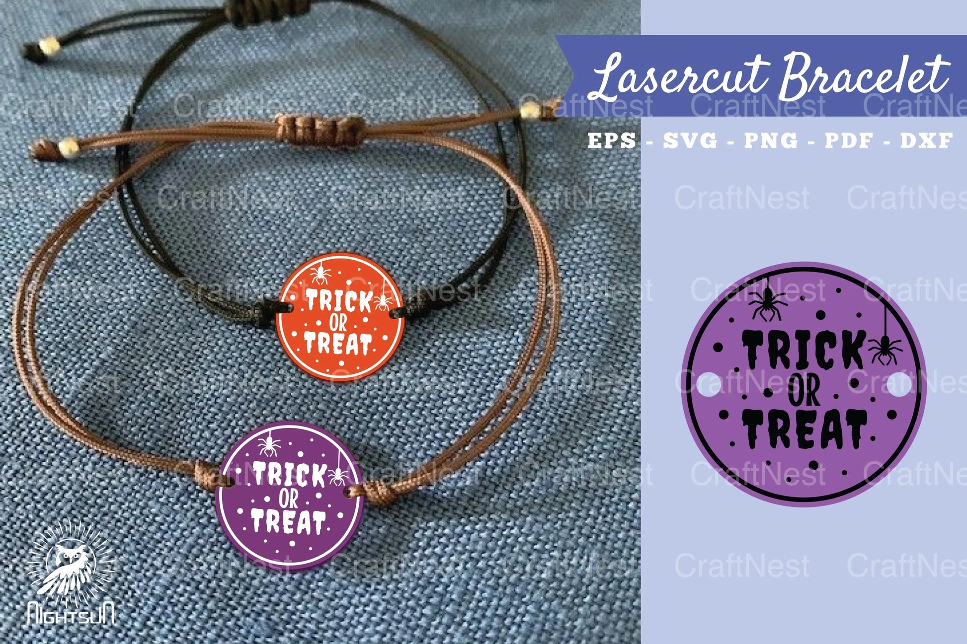 Trick Or Treat Laser Cut Bracelet Design Bundle - CraftNest - Digital Crafting and Art