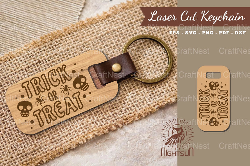 Trick Or Treat Laser Cut Keychain Design Bundle - CraftNest - Digital Crafting and Art