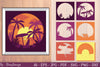 Tropical Beach Sunset 3D Shadow Box SVG Bundle