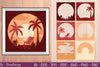 Tropical Beach Sunset 3D Shadow Box SVG Bundle
