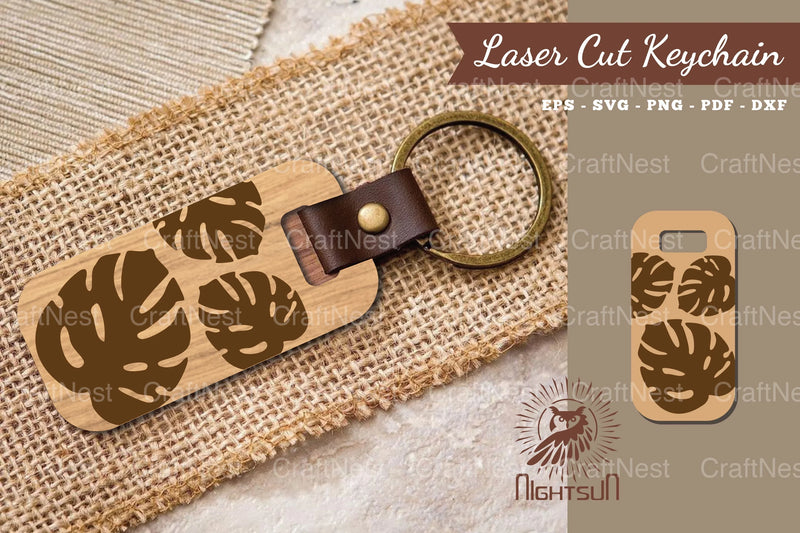 Tropical Leaves Laser Cut Keychain Design Bundle - CraftNest - Digital Crafting and Art