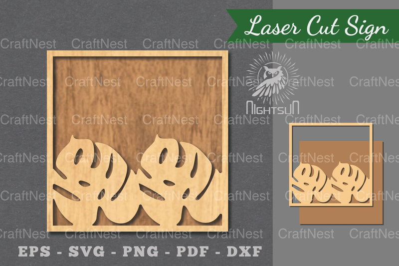Tropical Leaves Laser Cut Sign Clipart Bundle - CraftNest - Digital Crafting and Art