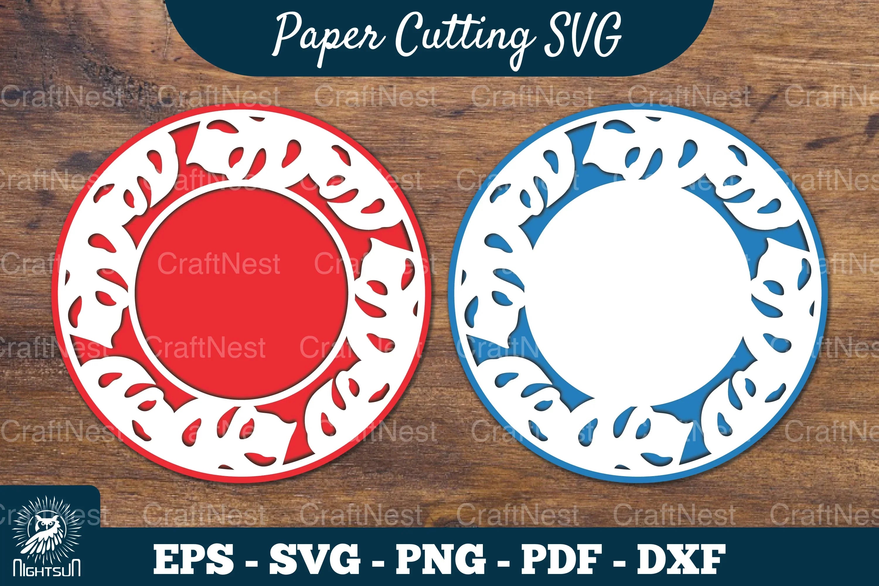 Tropical Leaves Papercut Circle Clipart Bundle - CraftNest - Digital Crafting and Art