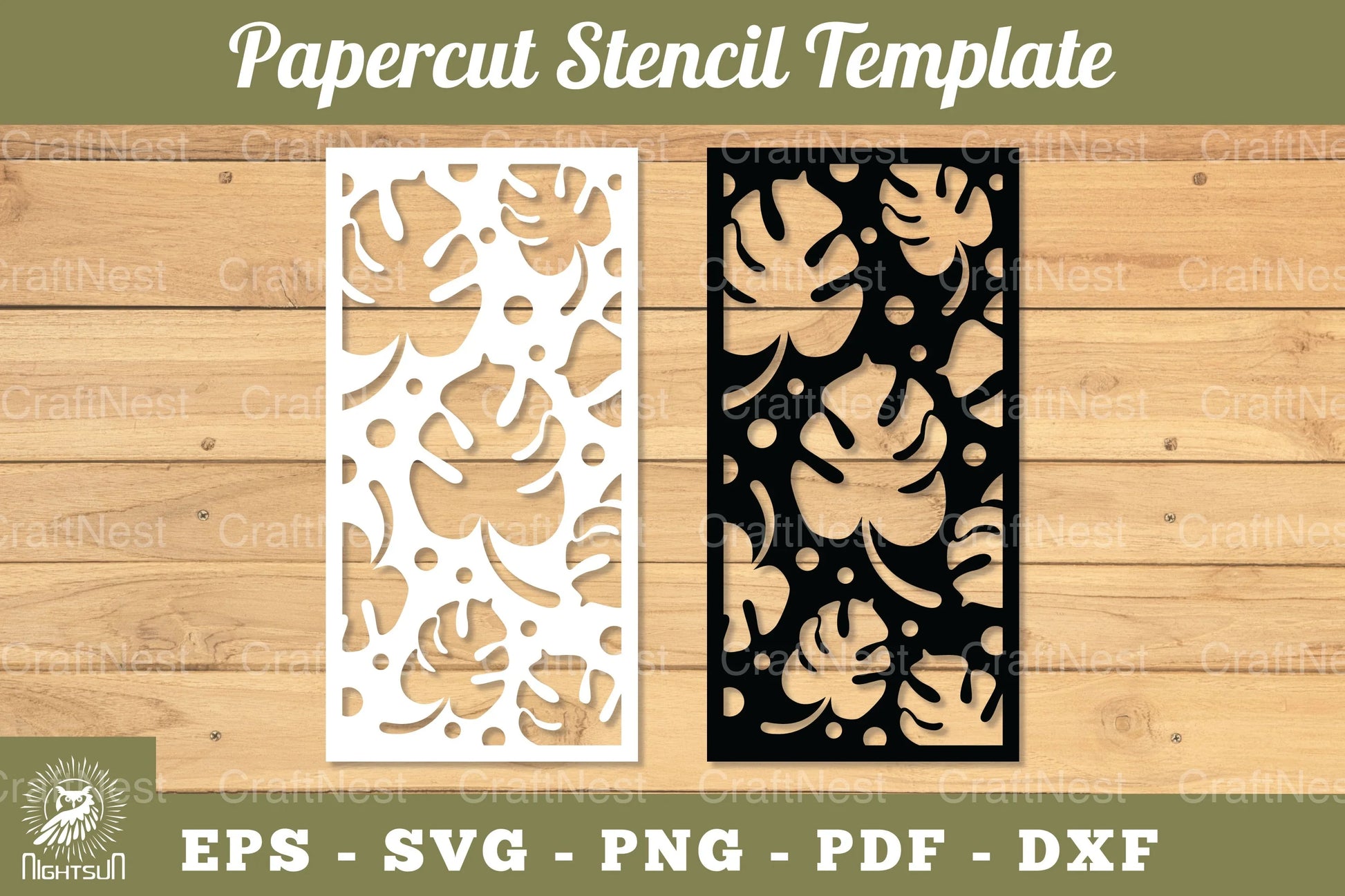 Tropical Leaves Papercut Stencil Clipart Bundle - CraftNest - Digital Crafting and Art