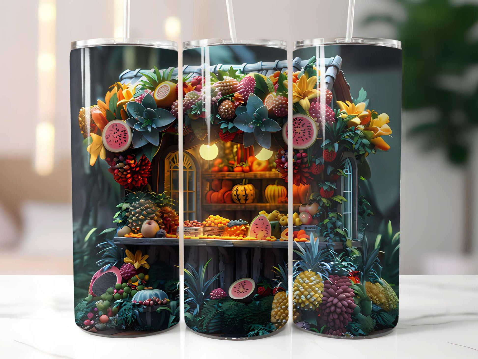 Tropical Fruit 2 Tumbler Wrap - CraftNest - Digital Crafting and Art