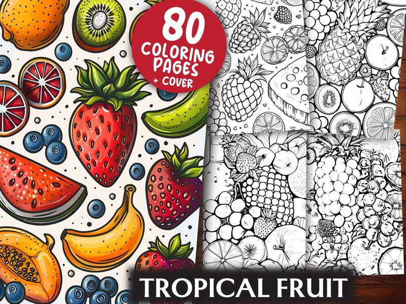 Tropical Fruit Coloring Books - CraftNest - Digital Crafting and Art