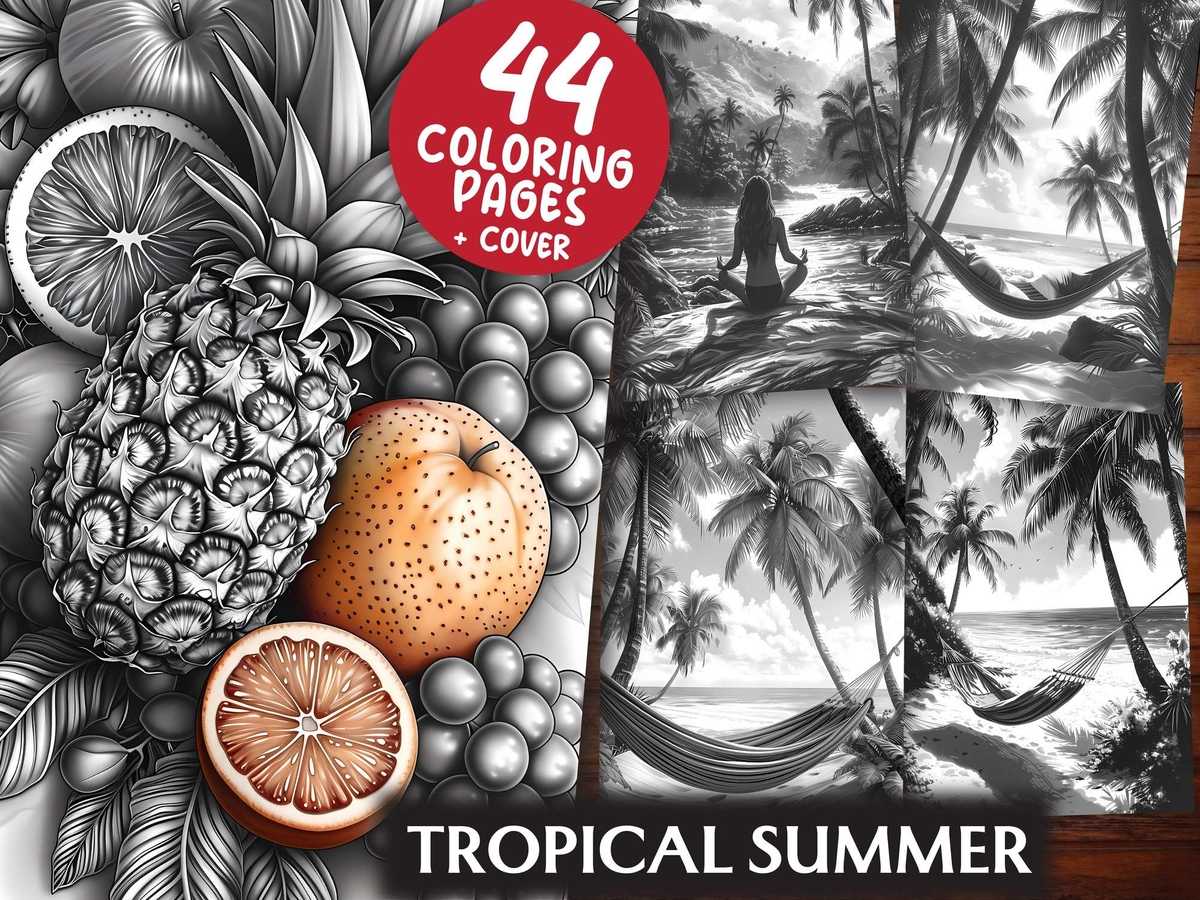 Tropical Summer Coloring Books - CraftNest - Digital Crafting and Art