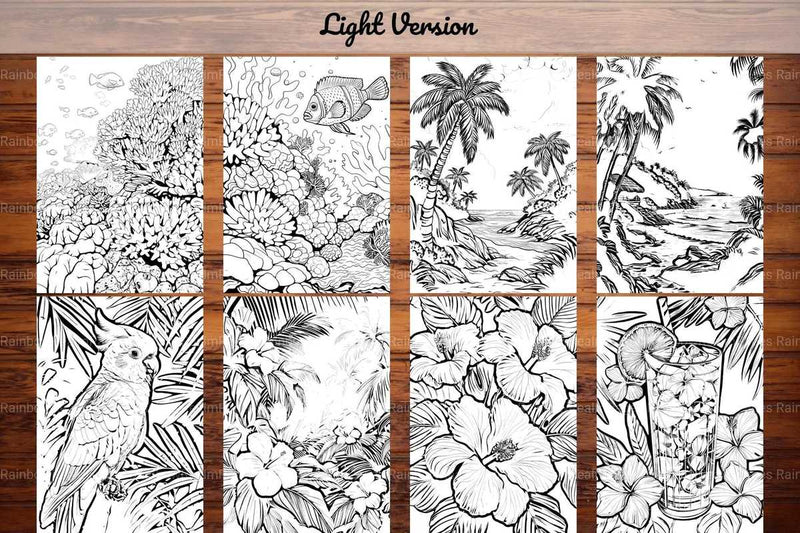 Tropical Summer Coloring Books - CraftNest - Digital Crafting and Art