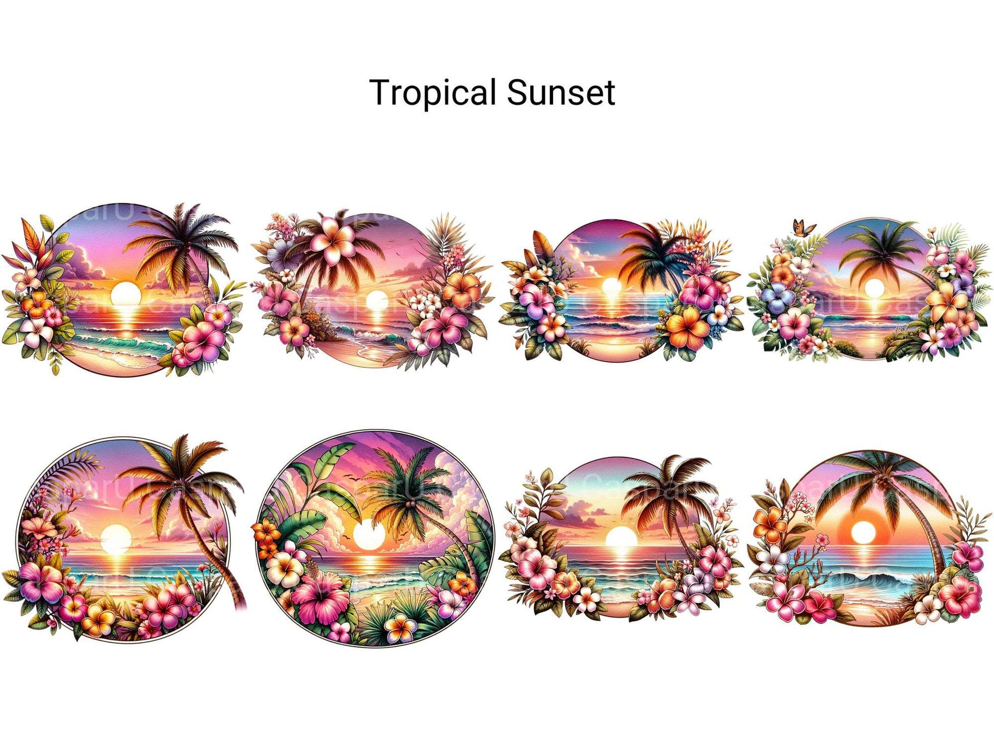 Tropical Sunset - CraftNest - Digital Crafting and Art