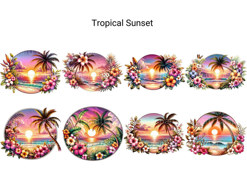 Tropical Sunset - CraftNest - Digital Crafting and Art