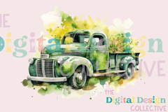 Vintage Green Truck Clipart Bundle - CraftNest - Digital Crafting and Art