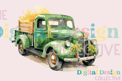 Vintage Green Truck Clipart Bundle - CraftNest - Digital Crafting and Art
