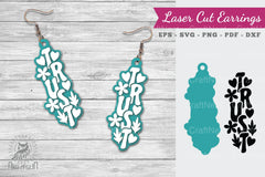 Trust Lasercut Earrings SVG Design Bundle - CraftNest - Digital Crafting and Art