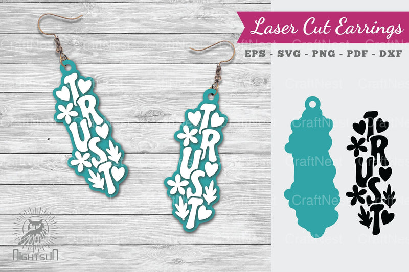 Trust Lasercut Earrings SVG Design Bundle - CraftNest - Digital Crafting and Art