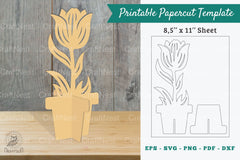 Tulip Flower Printable Cut Template Clipart Bundle - CraftNest - Digital Crafting and Art