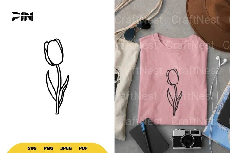 Tulip Flower SVG Bundle - CraftNest - Digital Crafting and Art