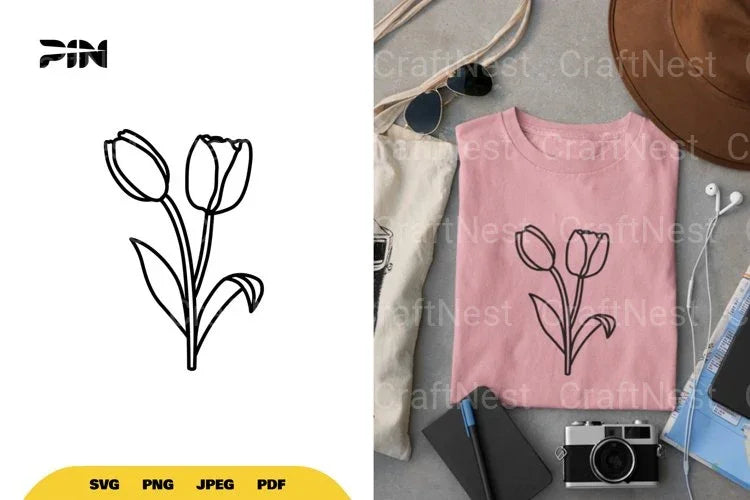 Tulip Flower SVG Bundle - CraftNest - Digital Crafting and Art