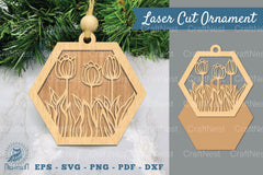 Tulip Flower Laser Cut Ornament Clipart Bundle - CraftNest - Digital Crafting and Art
