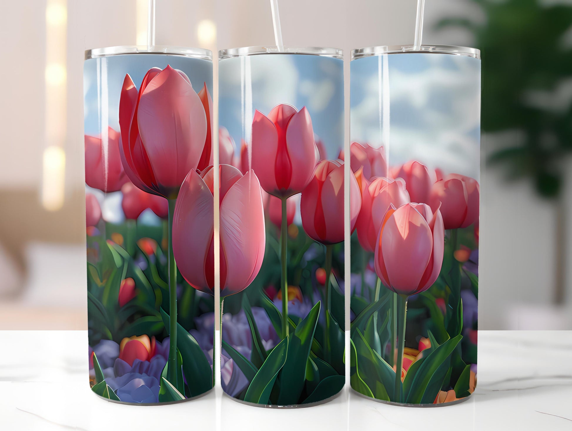 Tulips Flowers Tumbler Wrap - CraftNest - Digital Crafting and Art