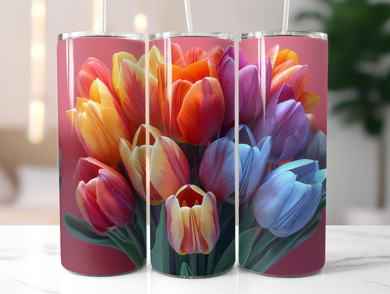 Tulips Flowers Tumbler Wrap - CraftNest - Digital Crafting and Art