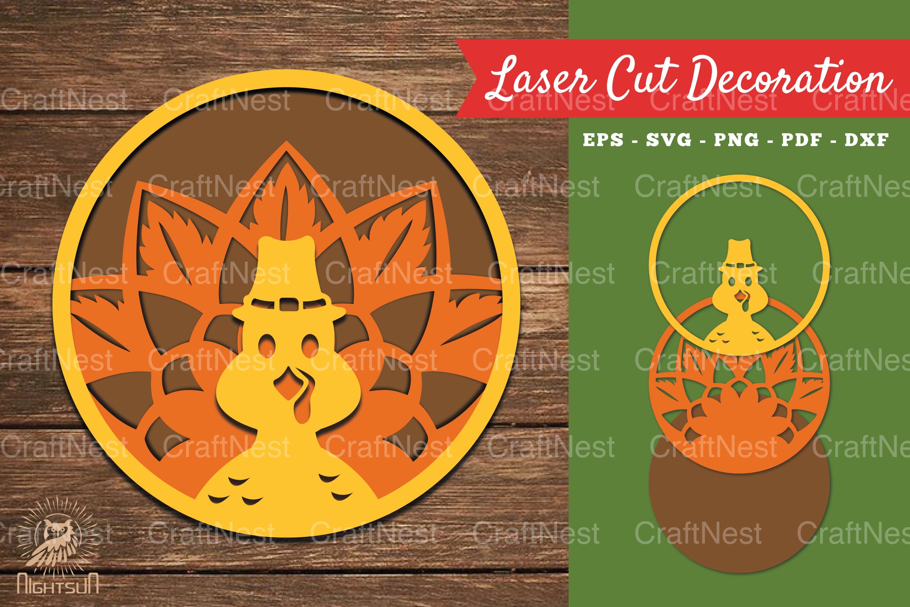 Turkey Laser Cut Decoration SVG Bundle - CraftNest - Digital Crafting and Art