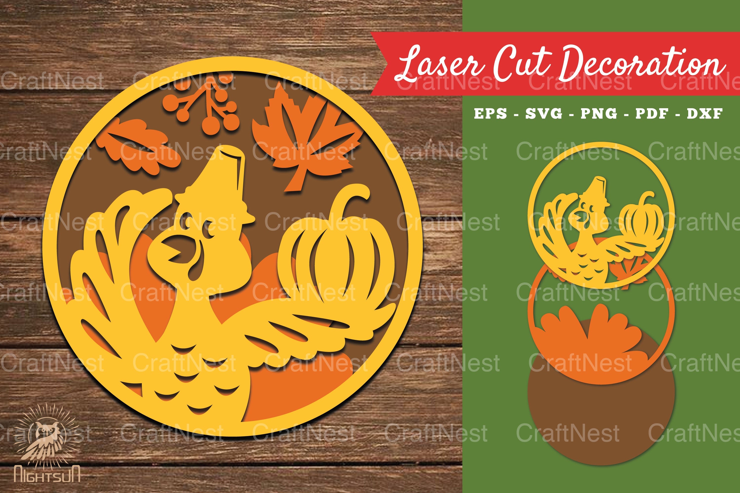 Turkey Laser Cut Decoration Clipart Bundle - CraftNest - Digital Crafting and Art