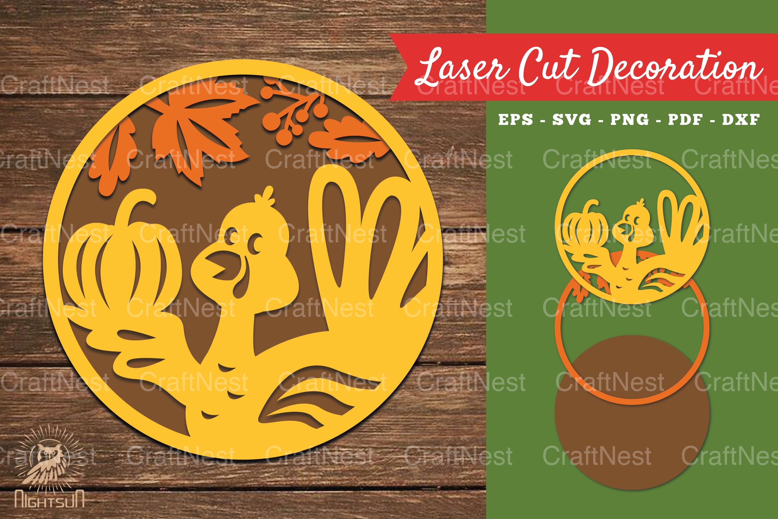 Turkey Laser Cut Decoration SVG Bundle - CraftNest - Digital Crafting and Art