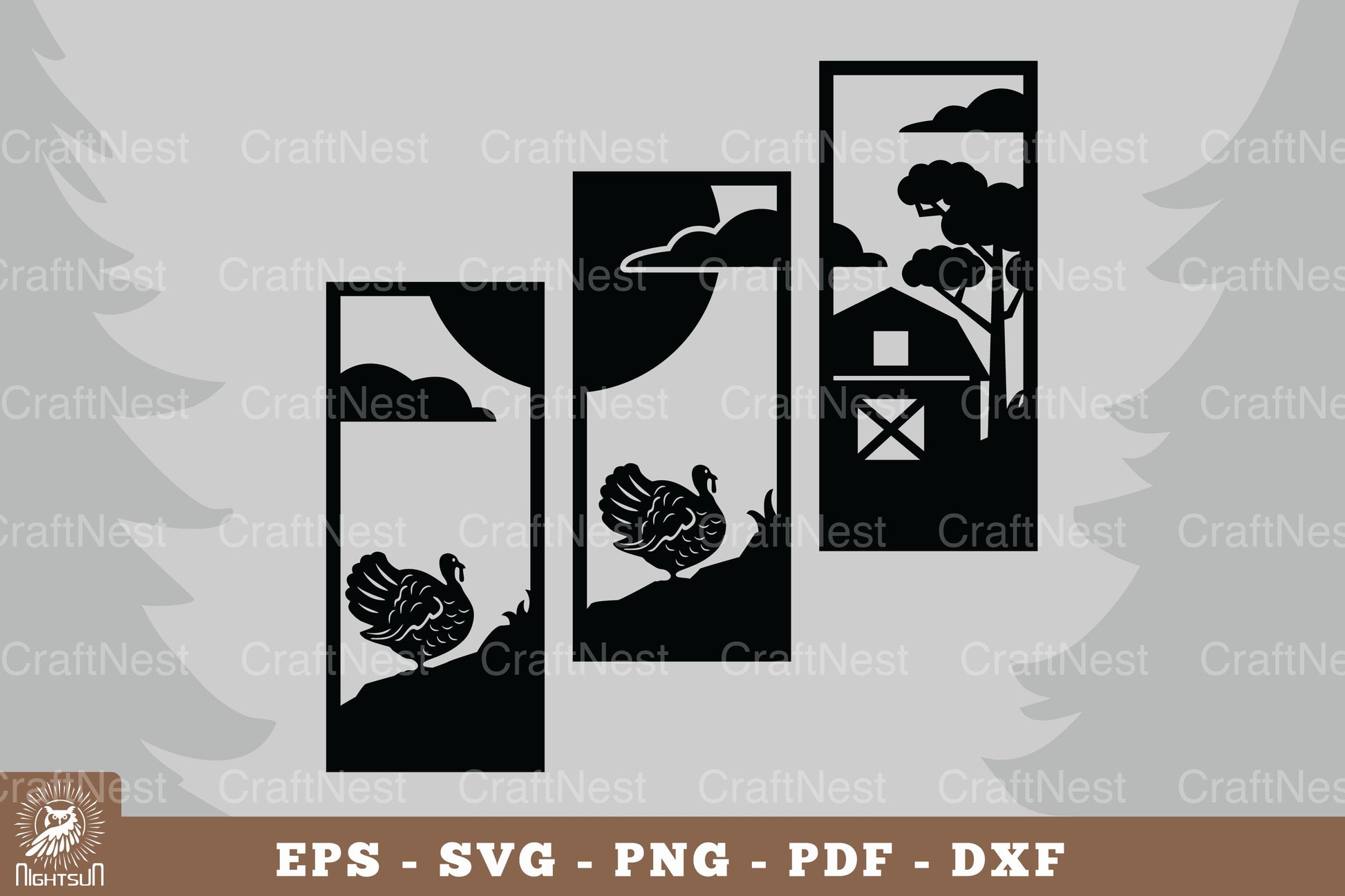 Turkeys on the Farm Home Decor SVG Bundle - CraftNest - Digital Crafting and Art