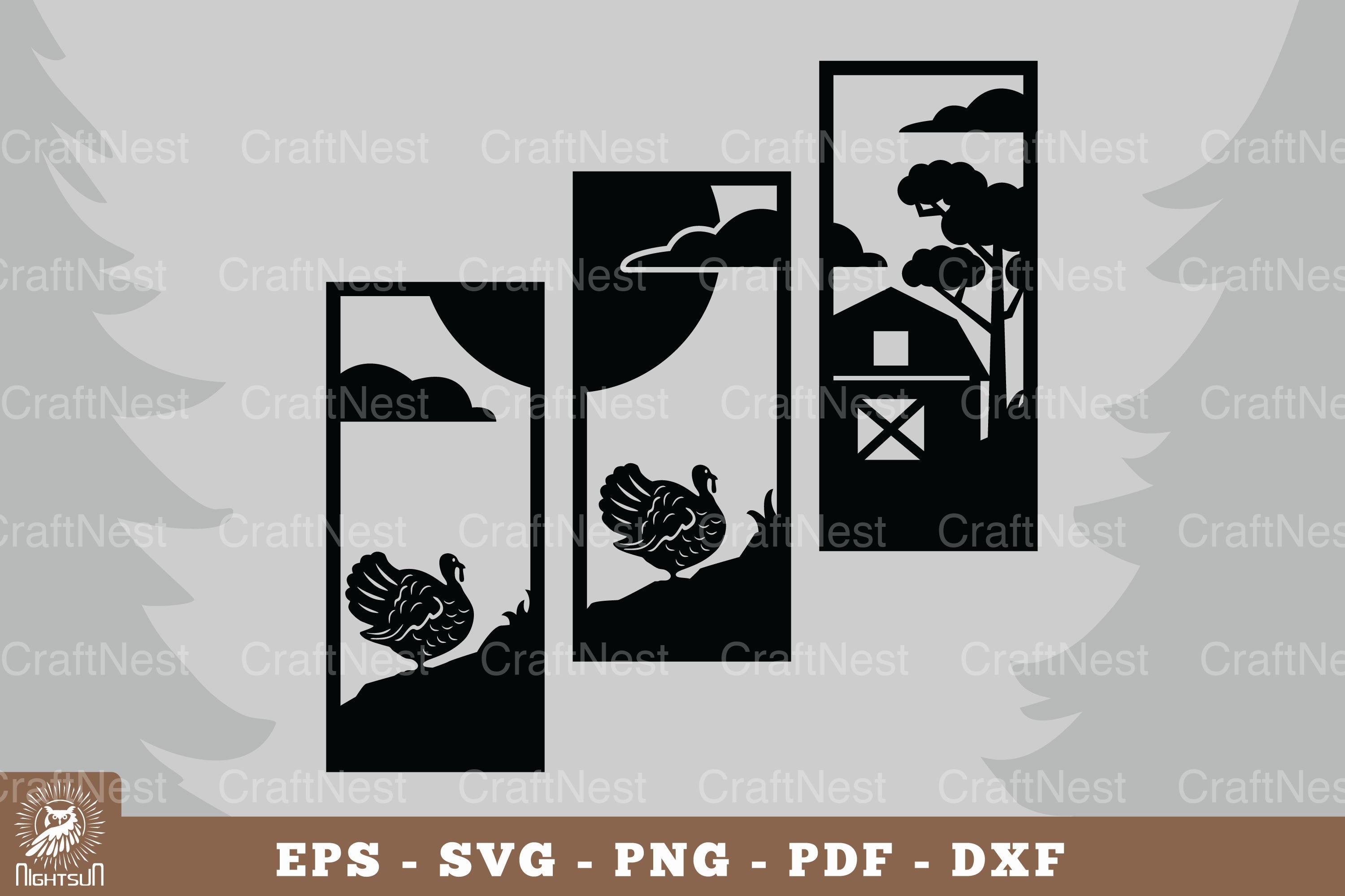 Turkeys on the Farm Home Decor SVG Bundle - CraftNest - Digital Crafting and Art