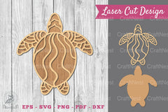 Turtle Mandala Laser Cut Decoration Clipart Bundle - CraftNest - Digital Crafting and Art