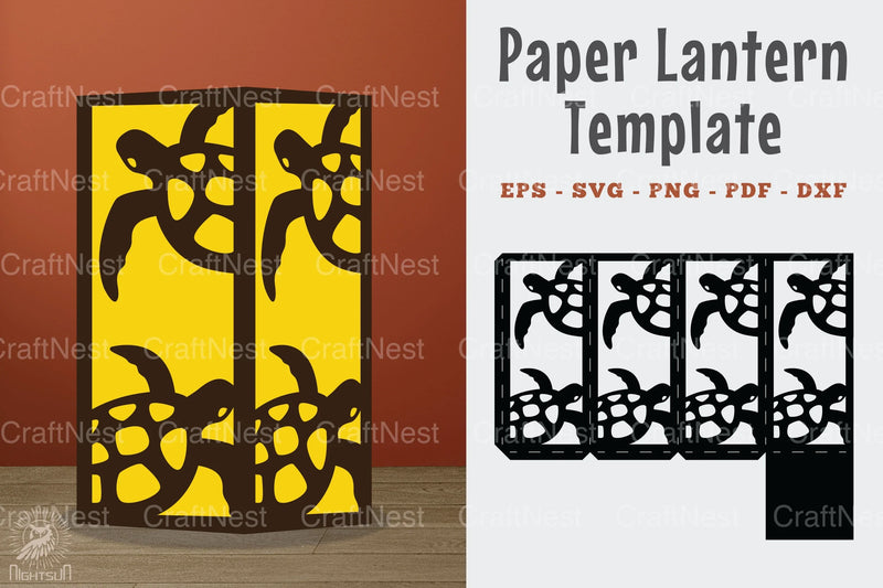 Turtle Papercut Lantern Template SVG Bundle - CraftNest - Digital Crafting and Art