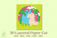 Tyrannosaurus 3D Layered Papercut Clipart Bundle - CraftNest - Digital Crafting and Art
