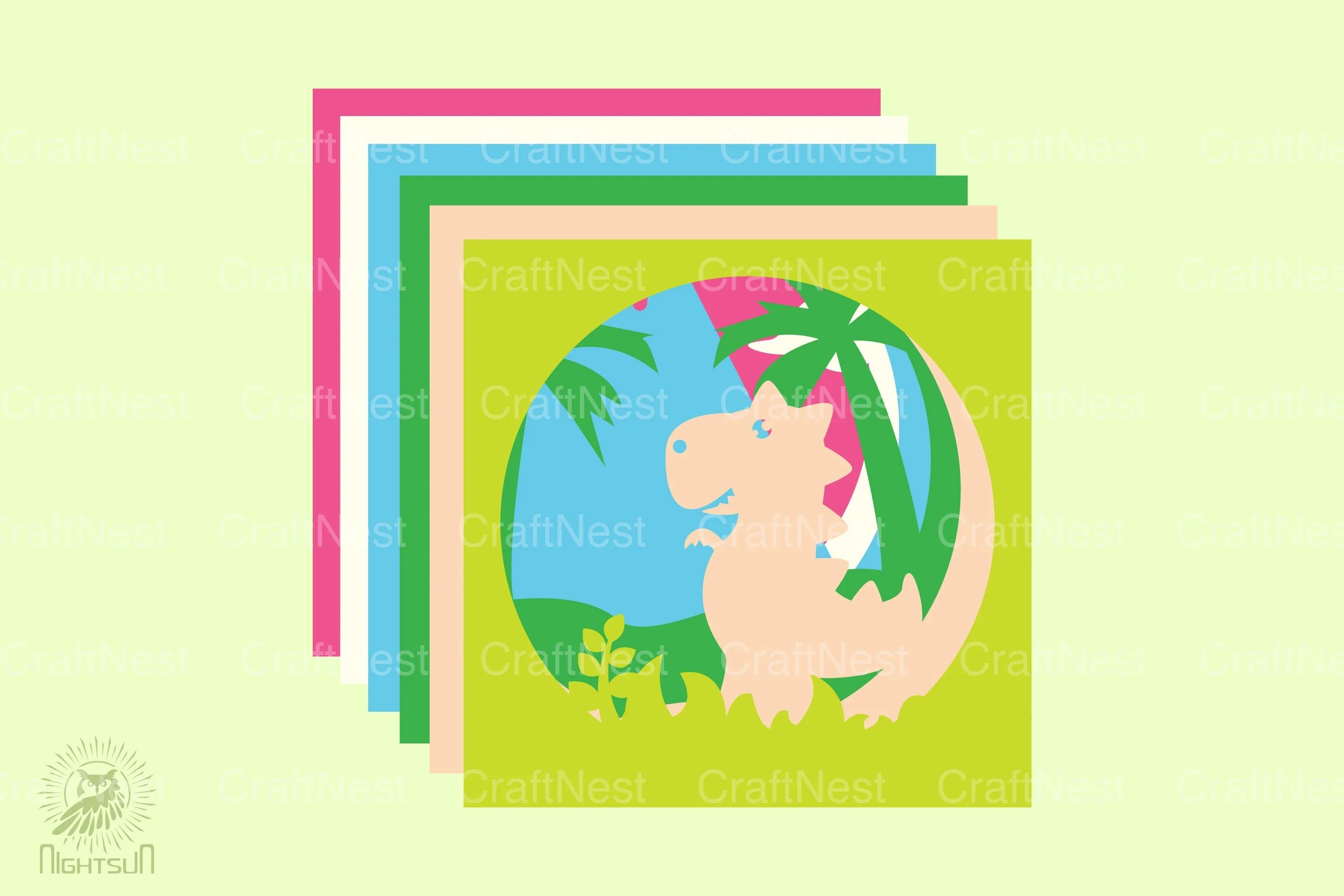 Tyrannosaurus 3D Layered Papercut Clipart Bundle - CraftNest - Digital Crafting and Art