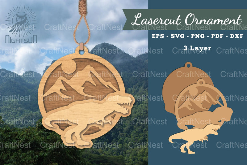 Tyrannosaurus Rex Laser Cut Ornament Clipart Bundle - CraftNest - Digital Crafting and Art
