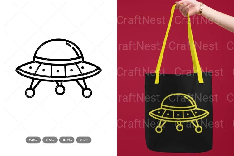 UFO Outer Space Clipart Bundle - CraftNest - Digital Crafting and Art
