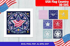 USA Flag 3D National Patriotic Day Clipart Bundle - CraftNest - Digital Crafting and Art
