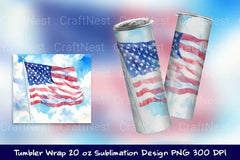 USA Flag Tumbler Wrap - CraftNest - Digital Crafting and Art