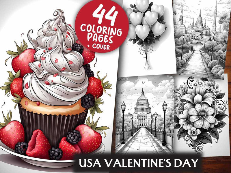 USA Valentines Day Coloring Books - CraftNest