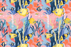 Seamless Underwater Reef Scene Digital Paper - CraftNest - Digital Crafting and Art