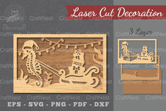 Underwater Christmas Scene Laser Cut Decoration Clipart Bundle - CraftNest - Digital Crafting and Art