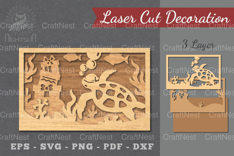 Underwater Christmas Scene Laser Cut Decoration Clipart Bundle - CraftNest - Digital Crafting and Art