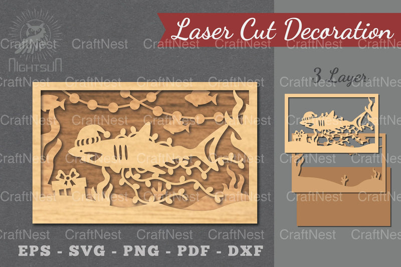 Underwater Christmas Scene Laser Cut Decoration Clipart Bundle - CraftNest - Digital Crafting and Art