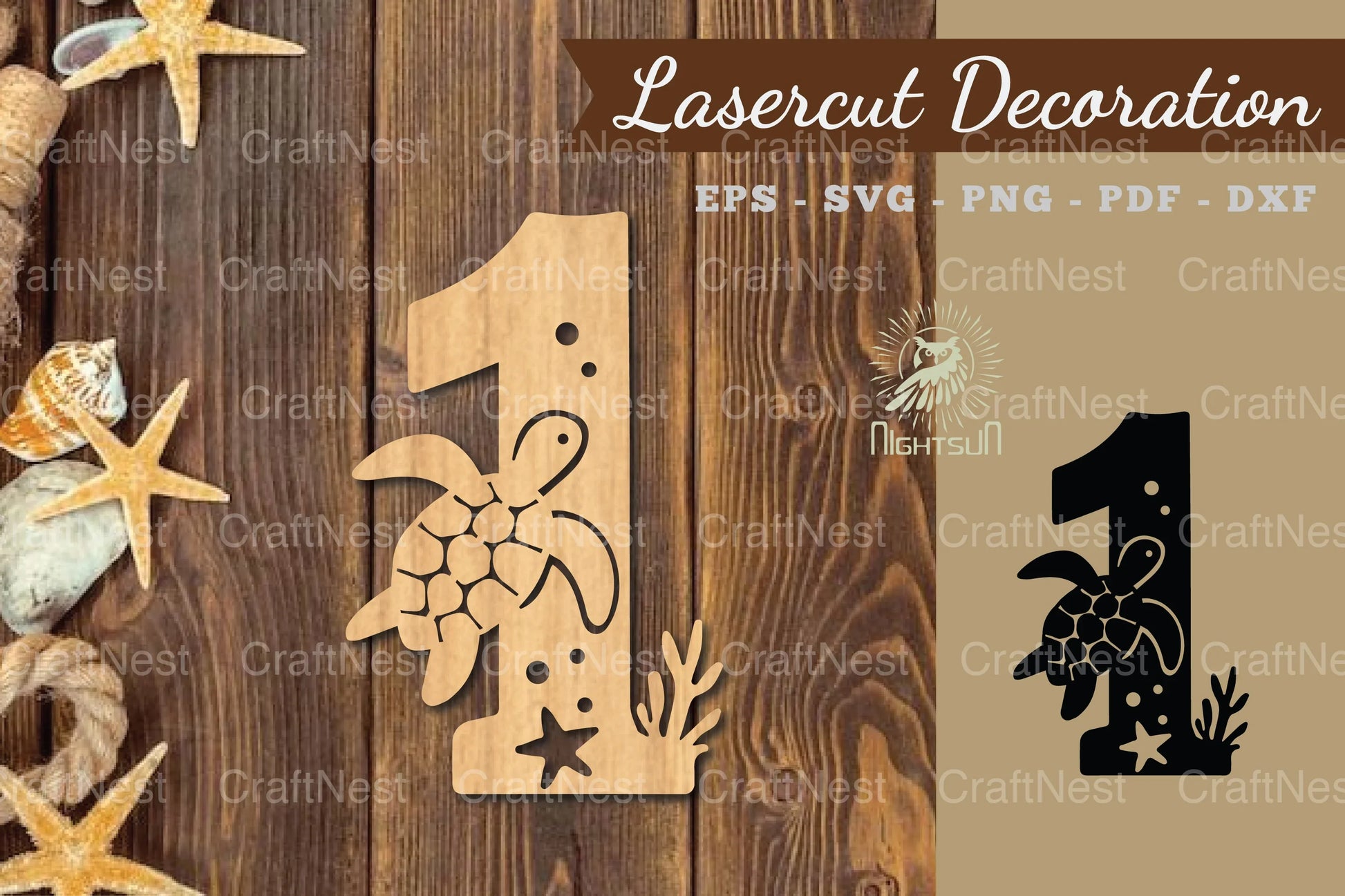 Underwater Number One Lasercut Decoration Clipart Bundle - CraftNest - Digital Crafting and Art