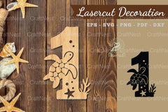 Underwater Number One Lasercut Decoration Clipart Bundle - CraftNest - Digital Crafting and Art
