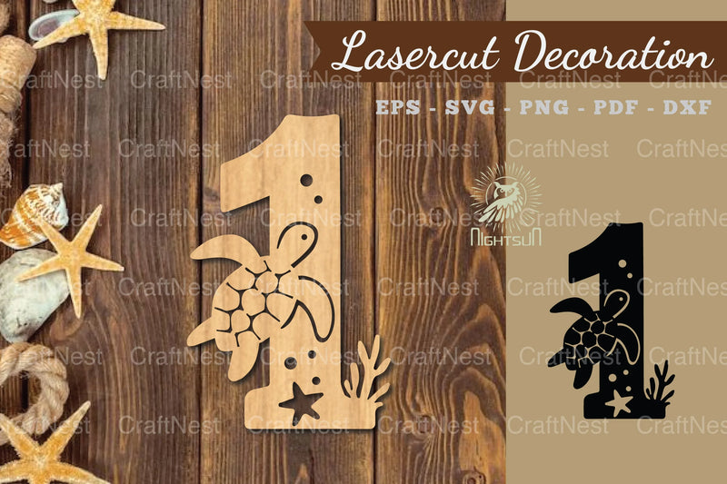 Underwater Number One Lasercut Decoration Clipart Bundle - CraftNest - Digital Crafting and Art